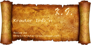 Krauter Irén névjegykártya